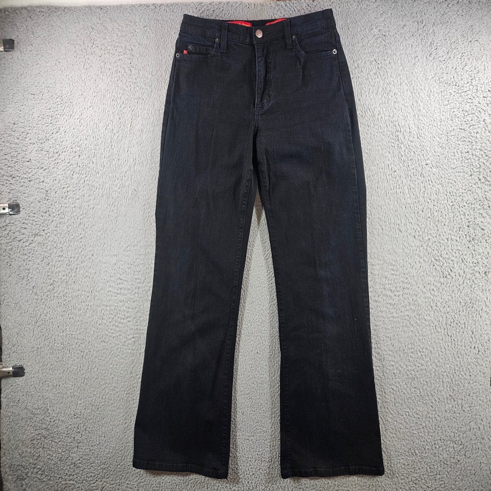 NYDJ Tummy Tuck Jeans Womens 4 Black High Rise Bootcut Made in USA 400B